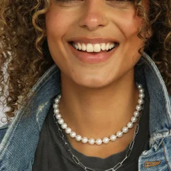 Clearance Melinda Maria Samantha Half Chain Pearl Necklace