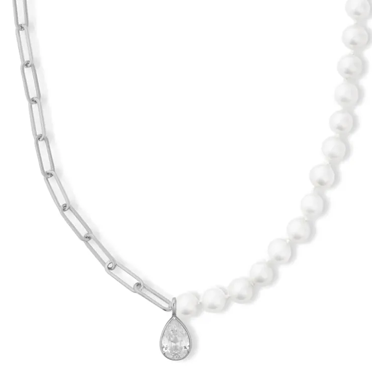 Clearance Melinda Maria Samantha Half Chain Pearl Necklace
