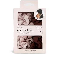 Outlet KITSCH Satin Sleep Scrunchie BlushBlackLeopardCameoAssorted