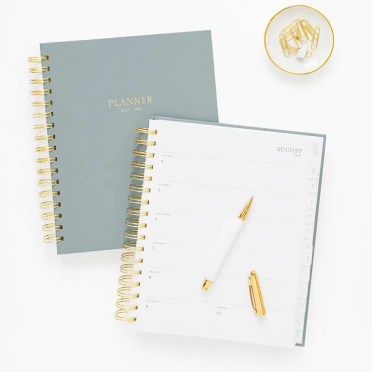 Fashion Sugar Paper 2025-2026 Signature Spiral Academic Planner - Dusty Blue