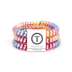 Best TELETIES Small 3 Pack Totally TurquoiseSunny Days AheadCoconut WhiteCrystal ClearJet BlackOrchid OasisEat Glitter for BreakfastFor The Love of NudesLeopardMillennial PinkSnow LeopardSunset GoldSweet PeaTortoiseBora BoraAntiguaToastedSilver FlamesBoneyardTalk to the Bow