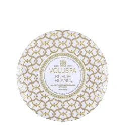 Fashion Voluspa Suede Blanc 3 Wick Tin Candle