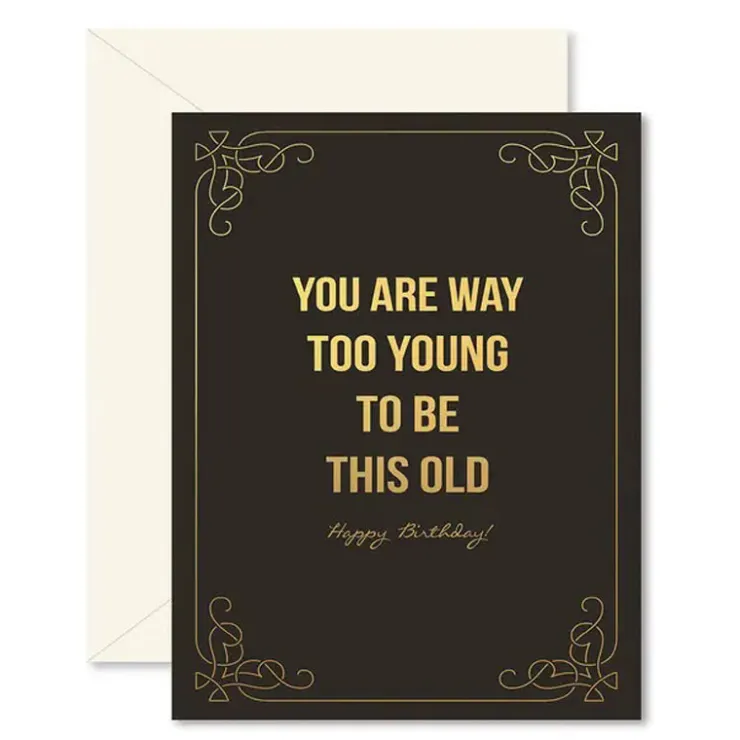 Online Ginger P Designs Too Young Birthday Card