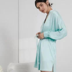 New Lunya Washable Silk Robe - Limited Edition Infinity Blue