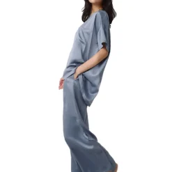 Online Lunya Washable Silk Tee Pant Set - Limited Edition Pastoral Blue