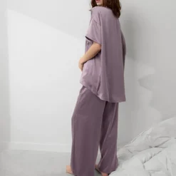 Outlet Lunya Washable Silk Tee Pant Set - Limited Edition Frosted Crocus