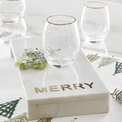 Sale Santa Barbara Design Studio Wine Glass - Gold Rimmed